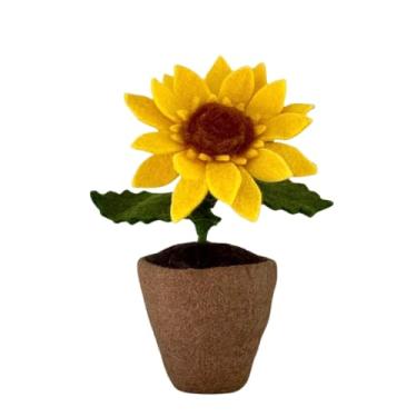 Imagem de Humble Hilo Flores de feltro feitas à mão para decoração de flores de feltro (girassol, amarelo, grande)