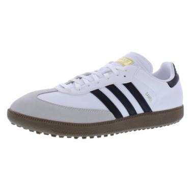 Imagem de adidas Tênis de golfe masculino Samba Spikeless, Branco/preto/marrom, 43