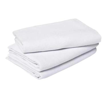 Imagem de Kit 10 Pano De Chão Branco Alvejado Para Limpeza Uso Geral