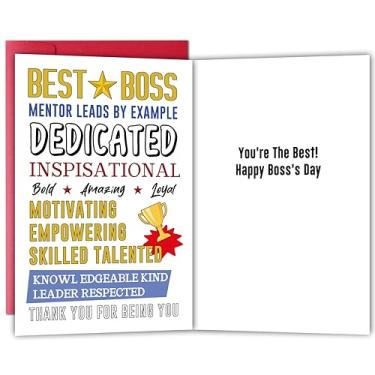 Imagem de Cartão de melhor dia do chefe para Boss Mentor, saudação inspiradora de agradecimento para o líder, presente de cartão de agradecimento sincero do chefe