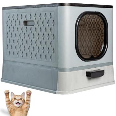 Imagem de Caixa de Areia Fechada para Gatos Furba Luxo com Brindes Inclusos, Cinza