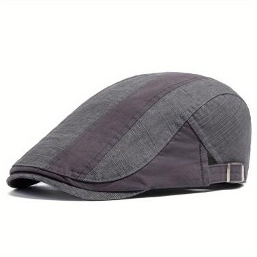 Imagem de Boina Italiana Casual Basica Design Liso Geométrico Unissex Ajustável Cinza