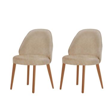 Imagem de Conjunto Suíça Com 2 Cadeiras Madeira Moderna Mobília Milano Imbuia Natural