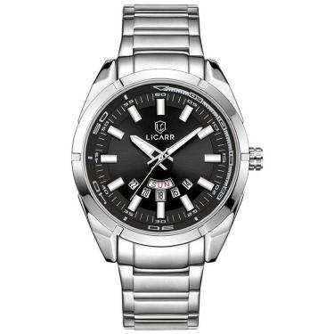 Imagem de Relógio Masculino Movimento Analógico Quartzo Em Aço Inoxidável à Prova D`água Prata