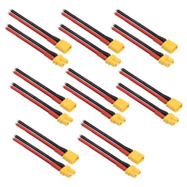 Imagem de TMH Conector Xt30 8 Pares Fêmea E Macho Com Fio De Silicone Macio 150 Mm 16 Awg Para Bateria Rc Lipo, Cabo Fpv, Drone, Carro Barco (8 Machos + Fêmeas)