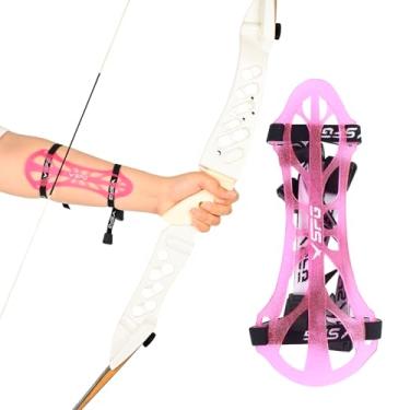 Imagem de SPG Protetor De Braço Para Arco E Flecha - Profissional Ajustável Antebraço Adultos, Jovens, Homens, Mulheres, Competição, Tiro, Caça, Prática (Rosa)