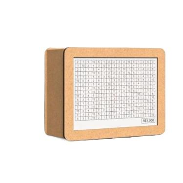 Imagem de Cofrinho Cofres Woodbox Marrom em MDF Desafio de 1000 5000 e 10000(2 CRU - R$5.000,00)