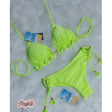 Imagem de Biquini Cortininha com Calcinha Fio Duplo - Nayklê Moda Praia , Amarel