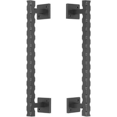 Imagem de Puxador Duplo Colonial Aço Thor Preto Fosco 300mm  Colonial Industrial