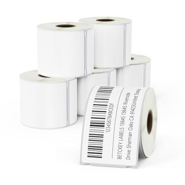 Imagem de BETCKEY - Substituição de etiqueta removível de filme para DYMO 30857 (2-1/10.2 cm x 10.2 cm), etiqueta de crachá de visitante durável à prova d'água, compatível com impressoras DYMO 450, 4XL e Zebra