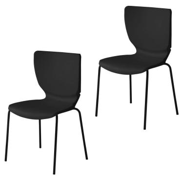 Imagem de Kit 2 Cadeiras Empilháveis Mono Preto