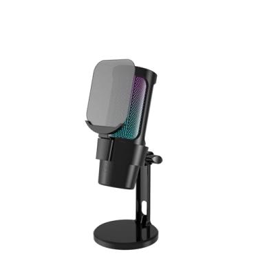 Imagem de Microfone Gamer Profissional Condensador De Mesa Led Rgb Fire Phoenix Bk-806c Preto