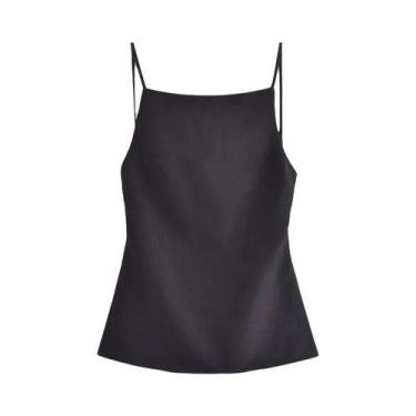 Imagem de Top Cropped Feminino Sem Costas Com Amarração Em Renda Branco Preto Se