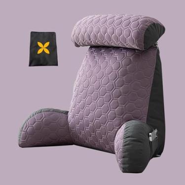 Imagem de Almofada De Leitura Super Grande, Almofada De Relaxamento De Assento De Cama De Saco De Feijão, Ótima Para Apoio De Braço Lombar, Confortável, Leve E Durável Saco De Feijão, D, 75x58cm(with headrest)