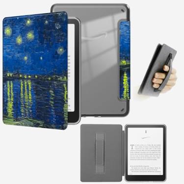 Imagem de Yzlvigrous Capa para Kindle Paperwhite Signature Edition 12ª Geração 2024 (SA569P), Capa de 7 Polegadas com Sistema de Hibernação/Fechamento Magnético, Parte Traseira Transparente