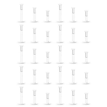 Imagem de Lcolyoli 30 peças 16 G Retentor de piercing de 2 mm Flat & Ball Top Bioflex Lip Rings Retentor para mulheres e homens 6 – 10 mm Comprimento da barra