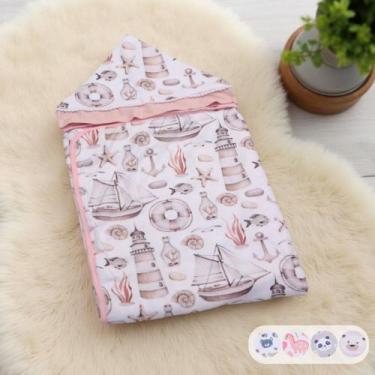 Imagem de Toalha De Banho Para Bebe Estampada Com Capuz Menino Menina - Maria's 