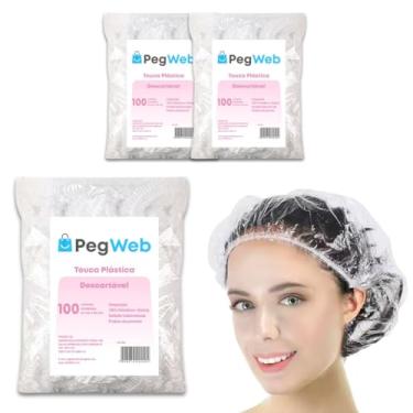 Imagem de Kit 200 Toucas Plásticas Descartável Banho Cabelo Sanfonada hotel motel Transparente com Elástico (Transparente)