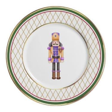 Imagem de Conjunto Com 6 Pratos Raso Soldadinhos Filete Ouro 29Cm - Alleanza Cer