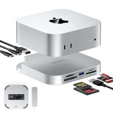 Imagem de Dock Mac mini M4 com compartimento SSD e leitor de vários cartões, leitor CFexpress tipo B/tipo A de 10 Gbps, slot SD/TF 4.0, gabinete M.2 NVMe, USB-C, USB-A, hub para criador de conteúdo, fotógrafo