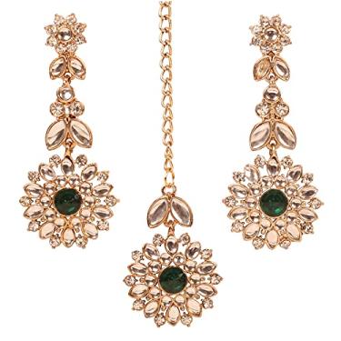 Imagem de Touchstone Joia indiana de design contemporâneo elegante de Bollywood acessório de casamento Kaleera Mangtika em tom dourado prateado para mulheres., Metal, não conhecido,