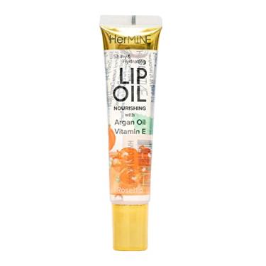 Imagem de HerMINE Óleo labial nutritivo com óleo de argan e vitamina E, gel hidratante labial transparente de longa duração, 15 g/0,52 oz (Roseship)