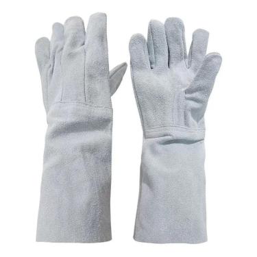 Imagem de 2X Luva Raspa Cano Longo Concertina Solda Proteção 20 Cm Epi