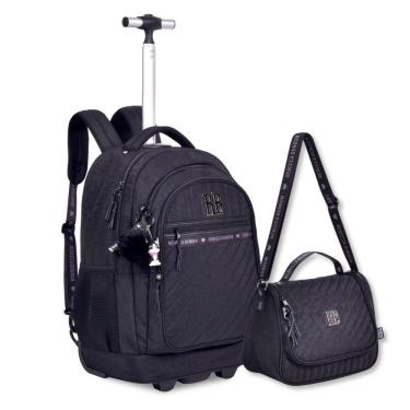 Imagem de Mochila Carrinho Com Lancheira Rebecca Bonbon Kit Escolar