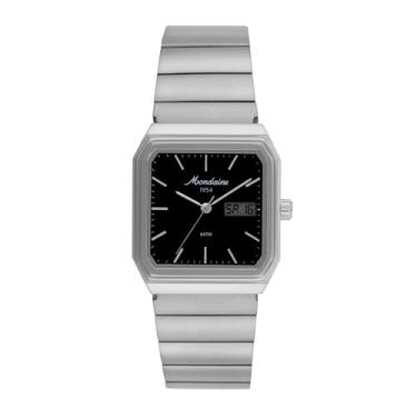 Imagem de Mondaine Relógio Masculino Quadrado Anadigi Linha 1954 Prata