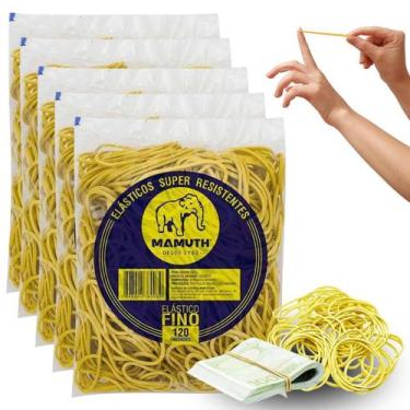 Imagem de Kit 600 Elástico Látex Mamuth Para Escritório 500 Gramas Resistente - 