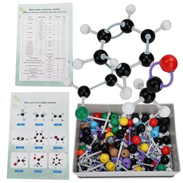 Imagem de Modelo de estrutura molecular kit de química inorgânica orgânica Tipo de bola Modelo de link para o ensino para uso de laboratório 267 PCS Material plástico