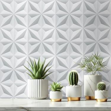 Imagem de Papel de Parede Geometrico 3D Adesivo Lavável Imita Gesso 5 Metros (3D Gesso)