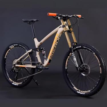Imagem de Bicicleta Moutain Bike Downhill Freios A Disco Hidraulicos Suspensão Dianteria Traseira Aro 27.5 Quadro 17" (Bege)