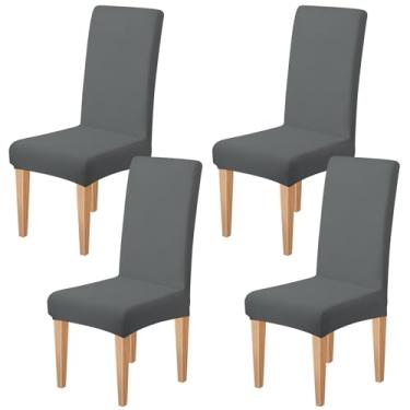 Imagem de Dioxide Capas de cadeira de alta elasticidade para cadeiras de jantar, conjunto de 6 capas de cadeira de jantar macias, capas de assento para cadeiras de jantar Parsons para casa, hotel, restaurante