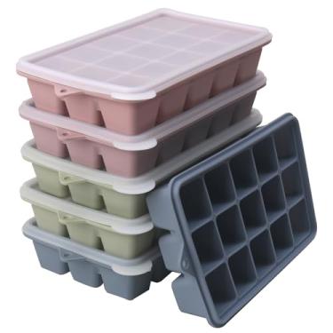 Imagem de 2 colheres de sopa de moldes de silicone para congelador – perfeitos para armazenar alho, ervas, gengibre, pesto, pasta de tomate, suco de limão, purês e mais – Bandeja de silicone para congelador de