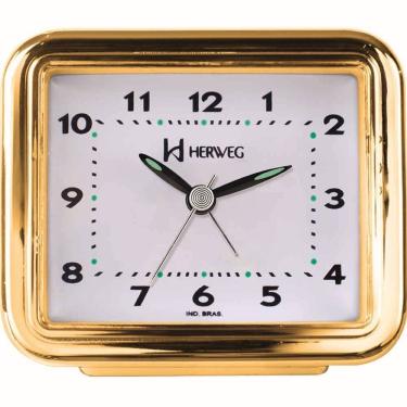 Imagem de Despertador Quartz Herweg Ref: 2642-029 Dourado Retangular