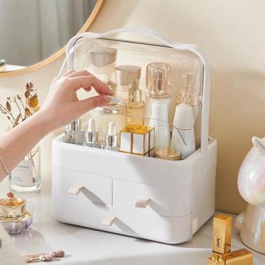 Imagem de Porta Maquiagem com Alça Organizador de Perfumes Cosméticos Tampa Bran