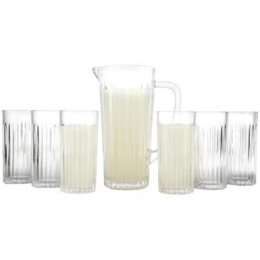 Imagem de Jogo de Copos com Jarra de Vidro 7 Peças Haus Concept Filetto, Transpa