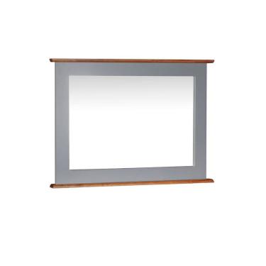 Imagem de Espelheira para Banheiro Retangular Dália 3060-80 Linz Móveis - Cinza/Imbuia Glazer