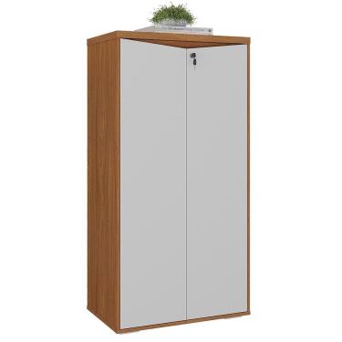 Imagem de Armário Escritório com Chave 2 Portas Corp A06 Freijó/Branco - Mpozenato