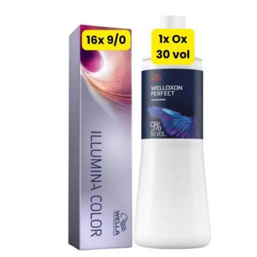 Imagem de Wella Illumina Color 16x 9/0 Louro Ultraclaro + 1 Ox. 30v lt, UNICA