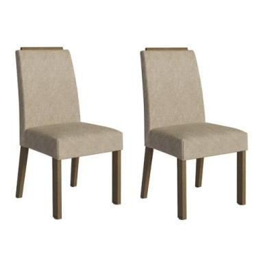 Imagem de Kit 2 Cadeiras De Jantar 4255 Com Espaldar Rustic-imperial Madesa