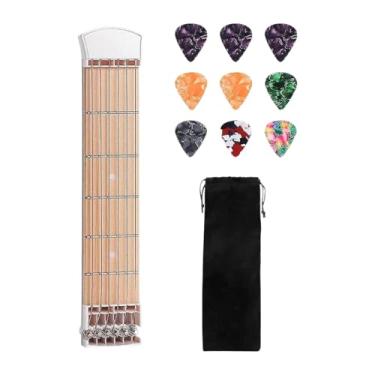 Imagem de harayaa Ferramenta de bolso para prática de acordes de guitarra para iniciantes, auxílio para treinamento de acordes, pequeno para crianças e adultos, com, Branco