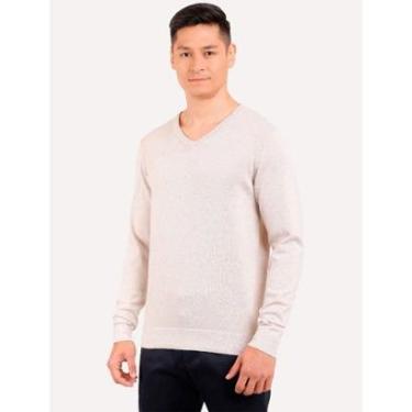 Imagem de Blusa Aramis Masculina Tricot Gola V Areia-Masculino