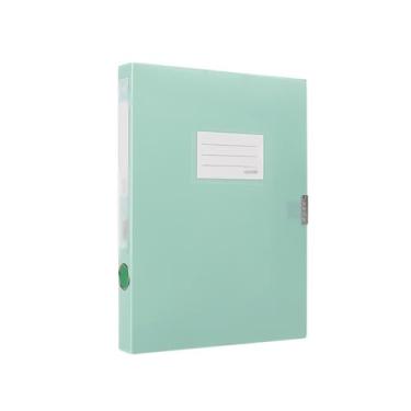 Imagem de Bolsa de documentos Caixa de arquivo A4 35 mm pasta de contrato de grande capacidade material de escritório caixa de armazenamento de dados suporte de documentos (verde)