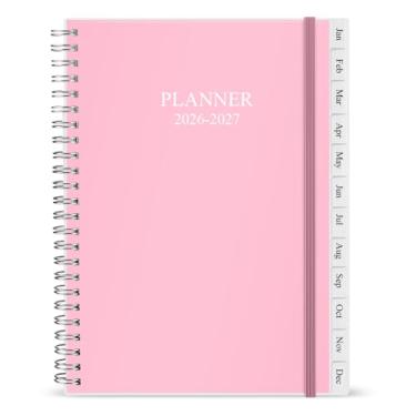 Imagem de Cheericome Planner 2025-2026, agenda semanal mensal funciona de janeiro de 2025 a junho de 2026, 2025-2026 com capa de PP e elástico de 18 meses, calendário planejador de mês rosa