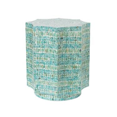 Imagem de Mesa lateral minimalista artesanal em mosaico para sofá, mesa lateral e pequeno café, sala de estar, quarto, mesa de cabeceira