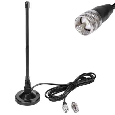 Imagem de Arridioter Base magnética de antena de rádio CB de 27 MHz com conector BNC PL259, cabo coaxial RG58 de 3 metros compatível com kit de antena de scanner de rádio CB portátil para veículos de caminhão