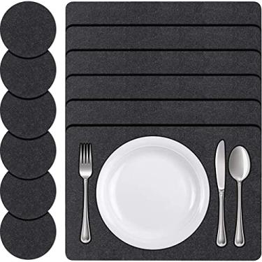 Imagem de 1 conjunto de jogos americanos quadrados pretos porta-copos protetores de mesa de jantar porta-copos tapetes de mesa de jantar acessórios de cozinha (cor: A, tamanho: tamanho único) (um tamanho) (um