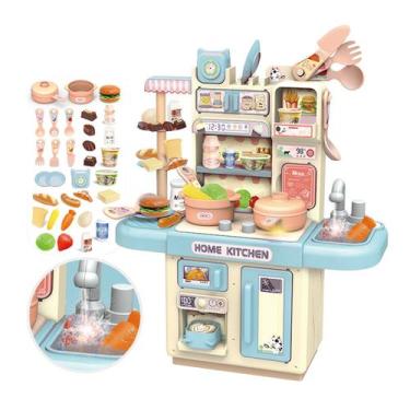 Imagem de Toy Kitchen Cocina de Juguete com 32 acessórios azuis para crianças - 